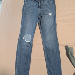 Hollister Light Blue Skinny Distressed Jeans